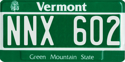 VT license plate NNX602