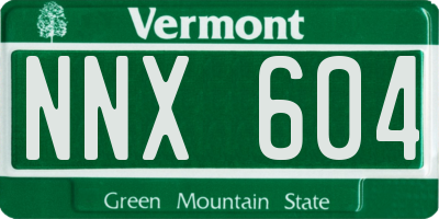 VT license plate NNX604