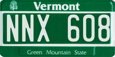 VT license plate NNX608