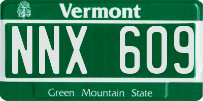 VT license plate NNX609