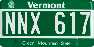 VT license plate NNX617