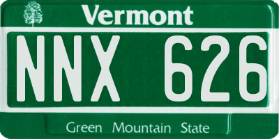 VT license plate NNX626