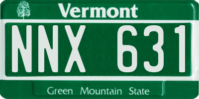 VT license plate NNX631