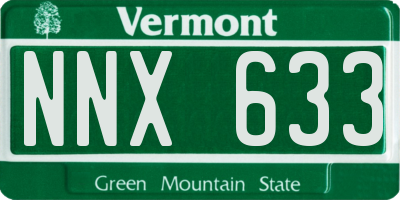 VT license plate NNX633