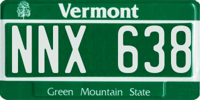 VT license plate NNX638
