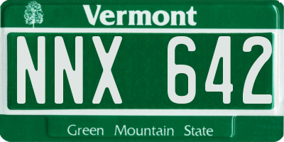 VT license plate NNX642
