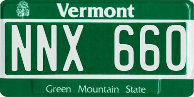 VT license plate NNX660