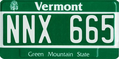 VT license plate NNX665