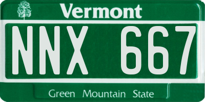 VT license plate NNX667