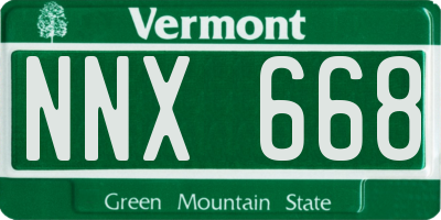 VT license plate NNX668