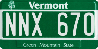 VT license plate NNX670
