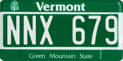 VT license plate NNX679