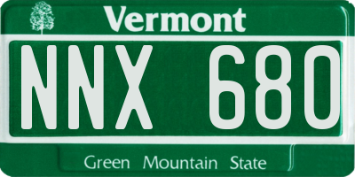 VT license plate NNX680