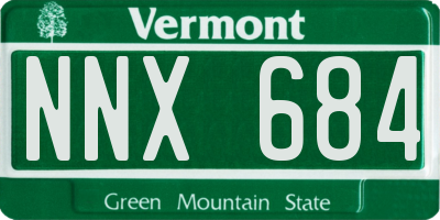 VT license plate NNX684