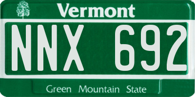 VT license plate NNX692