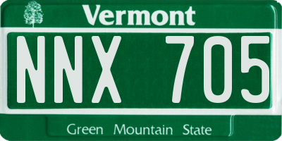 VT license plate NNX705