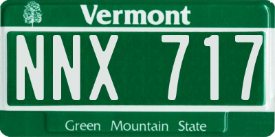 VT license plate NNX717