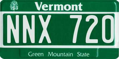 VT license plate NNX720