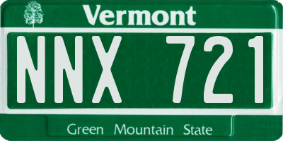 VT license plate NNX721