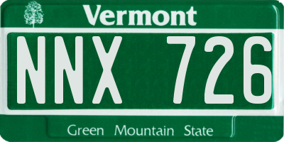 VT license plate NNX726
