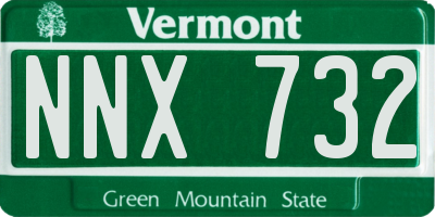 VT license plate NNX732