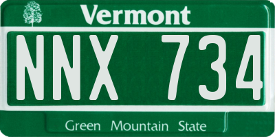 VT license plate NNX734