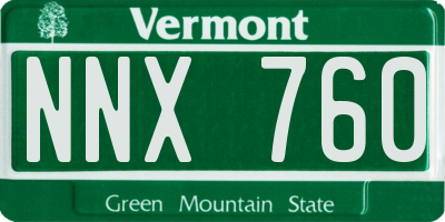 VT license plate NNX760