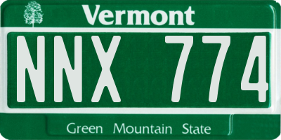 VT license plate NNX774