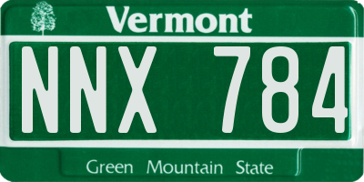 VT license plate NNX784