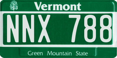 VT license plate NNX788
