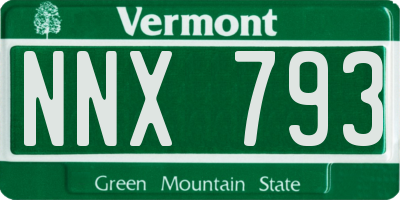 VT license plate NNX793
