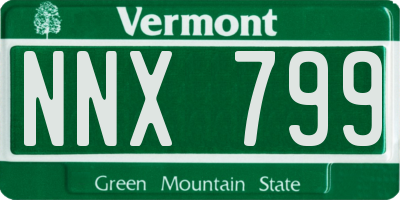 VT license plate NNX799