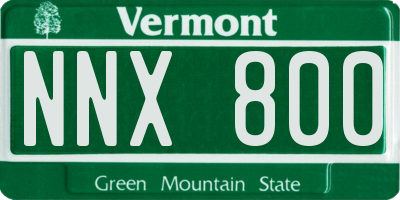VT license plate NNX800