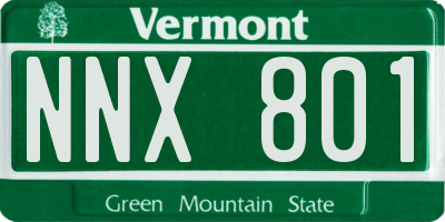 VT license plate NNX801