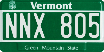 VT license plate NNX805