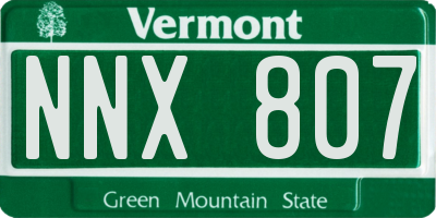 VT license plate NNX807