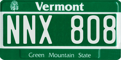 VT license plate NNX808
