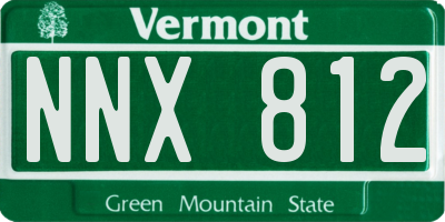 VT license plate NNX812