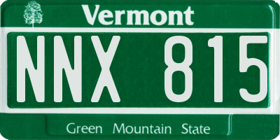 VT license plate NNX815