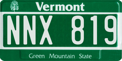 VT license plate NNX819