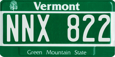 VT license plate NNX822