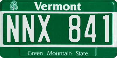 VT license plate NNX841