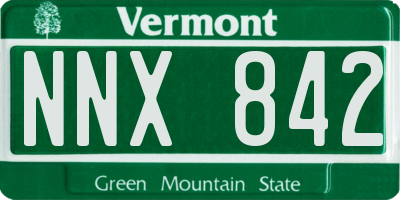 VT license plate NNX842