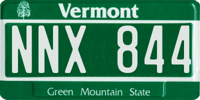 VT license plate NNX844