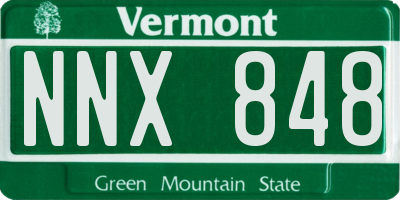 VT license plate NNX848