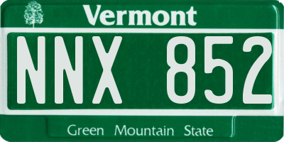 VT license plate NNX852