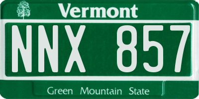VT license plate NNX857
