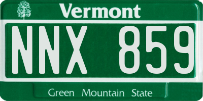 VT license plate NNX859