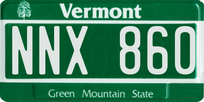 VT license plate NNX860