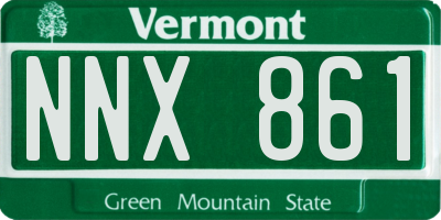 VT license plate NNX861